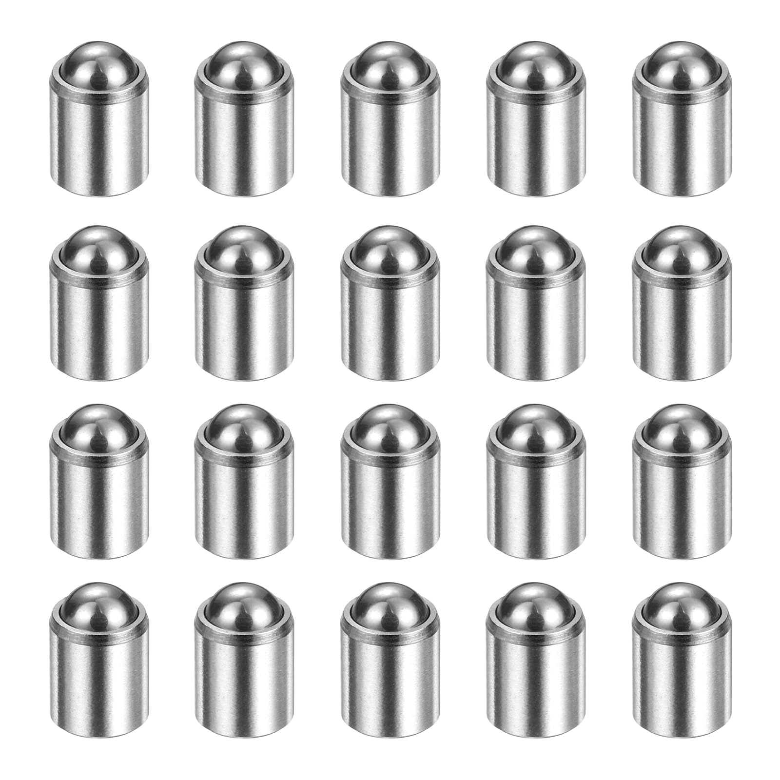 sourcing map 20pcs Ball Point Spring Plungers 5x6mm 10N Elasticity Stainless Steel No Step Positioning Beads Ball Catch Latch for Door Cupboard Mechanical Devices Clamps Furniture