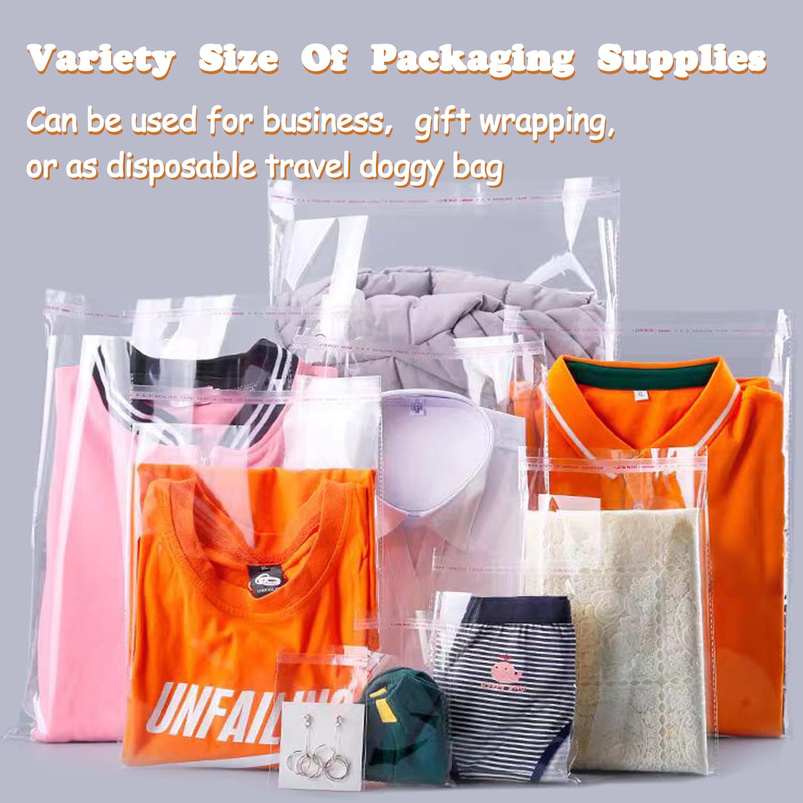 200 bolsas de celofán autosellantes transparentes de 5 x 7 pulgadas, bolsas individuales para envolver galletas, dulces, productos. Envoltorios autoadhesivos de plástico para regalo, bolsa de