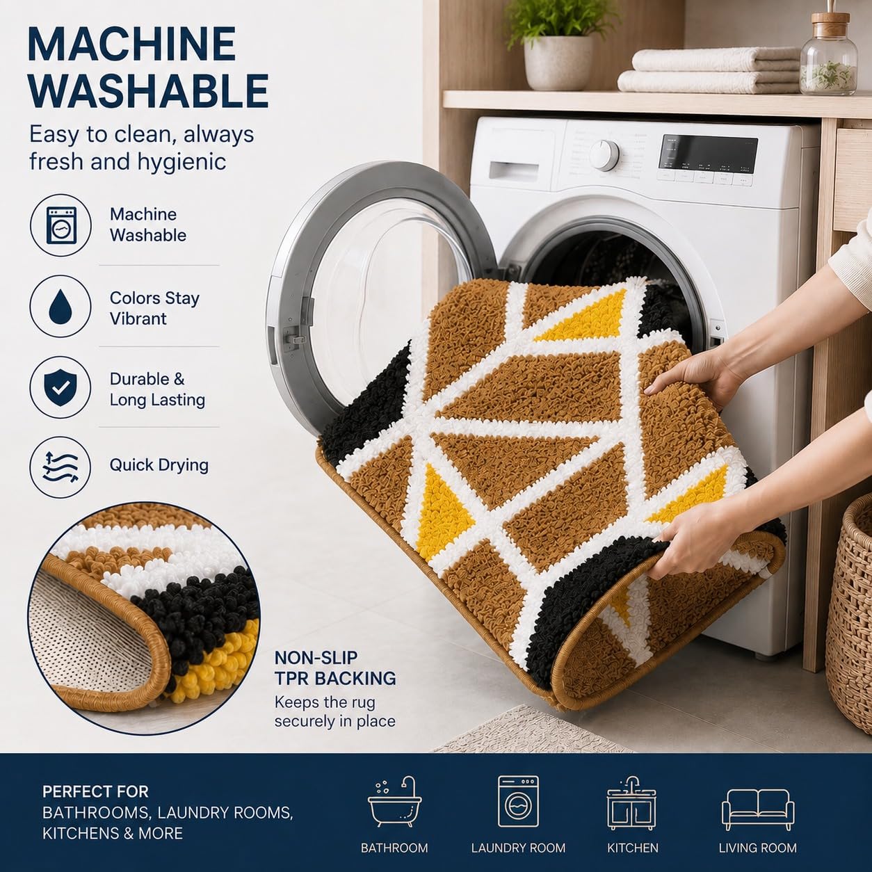 Roseate Mosaic Bath Runner - Super Soft Microfiber -8 Roseate Mosaic Bath Runner - Super Soft Microfiber -8