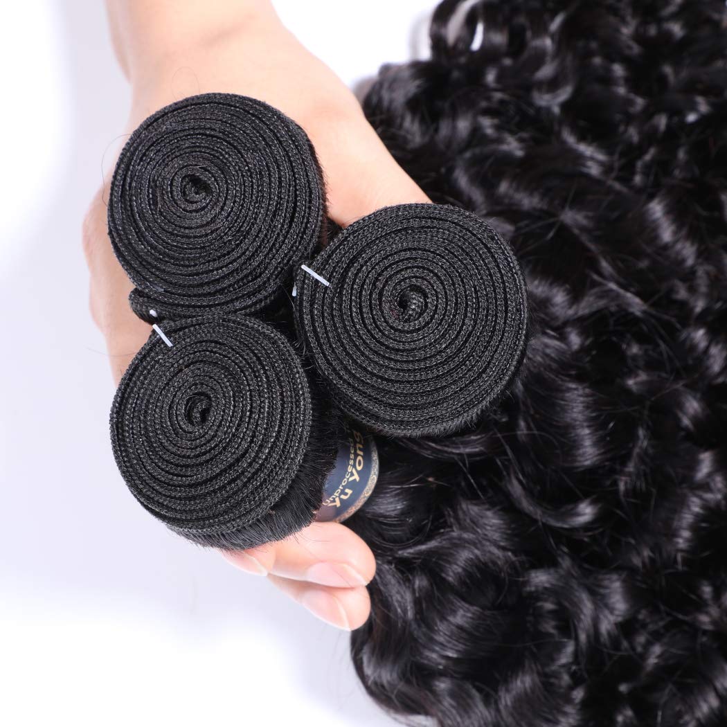 Amazon.com : 18 20 22 24 Inch Water Wave Hair Bundles  display picture 3