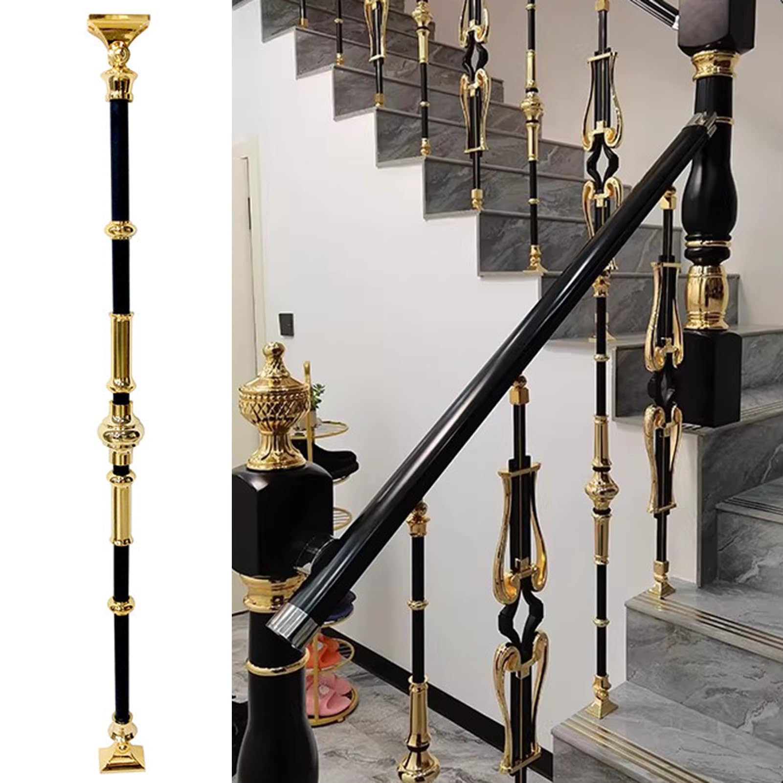 Balusters d'escalier intérieurs en aluminium et épin moderne réglable