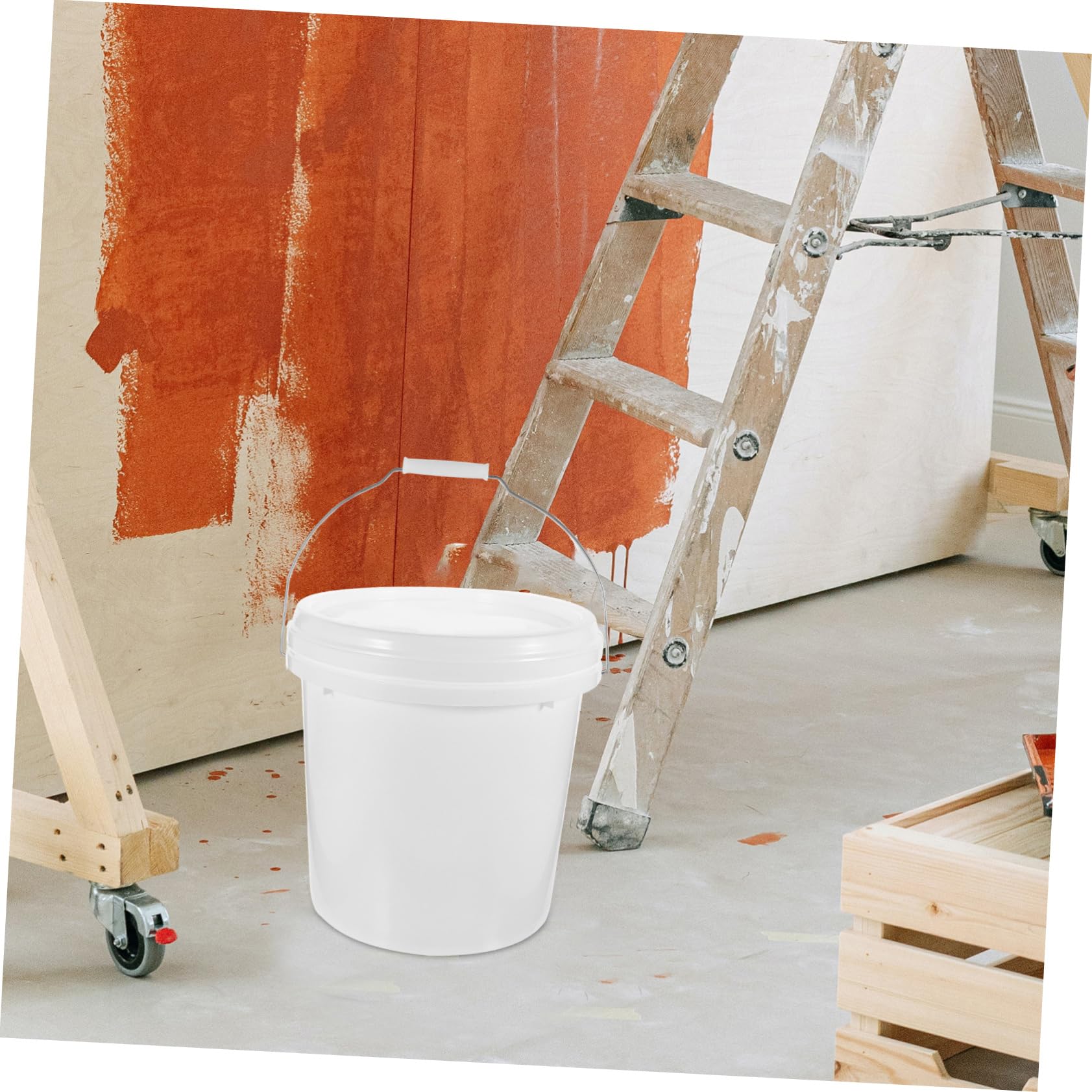 Cubo De Pintura Vacío Tapa Cubo De Almacenamiento Hermético con Asa para Guardar Pintura El Taller o Garaje