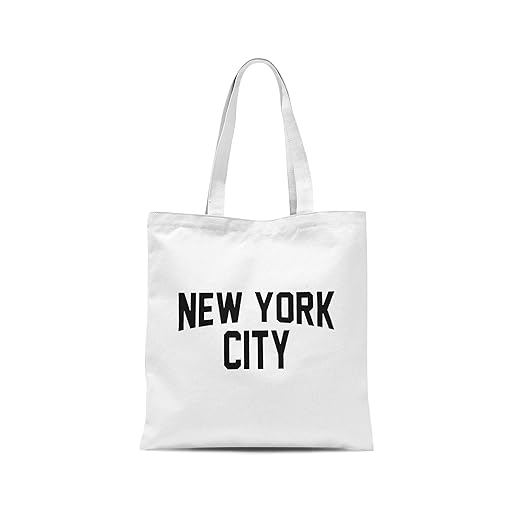 NYC Tote Bag New York City 100% Cotton Canvas Screenprinted Event NYC (White)