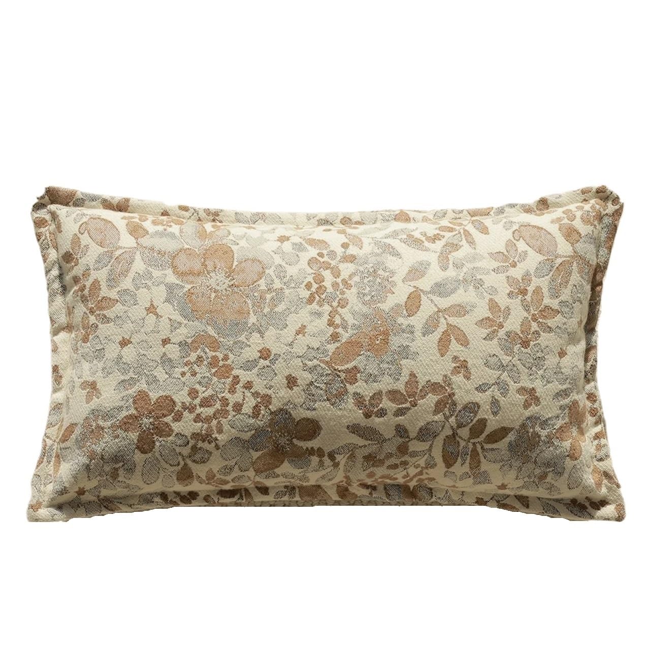 IUVYTA Chenille Pillow Covers Jacquard Yarn-dyed Cushion Cover 3D Floral Chenille Pillow Flannel Pressing Edge Home Decor Pillowcase(C-30X50CM)