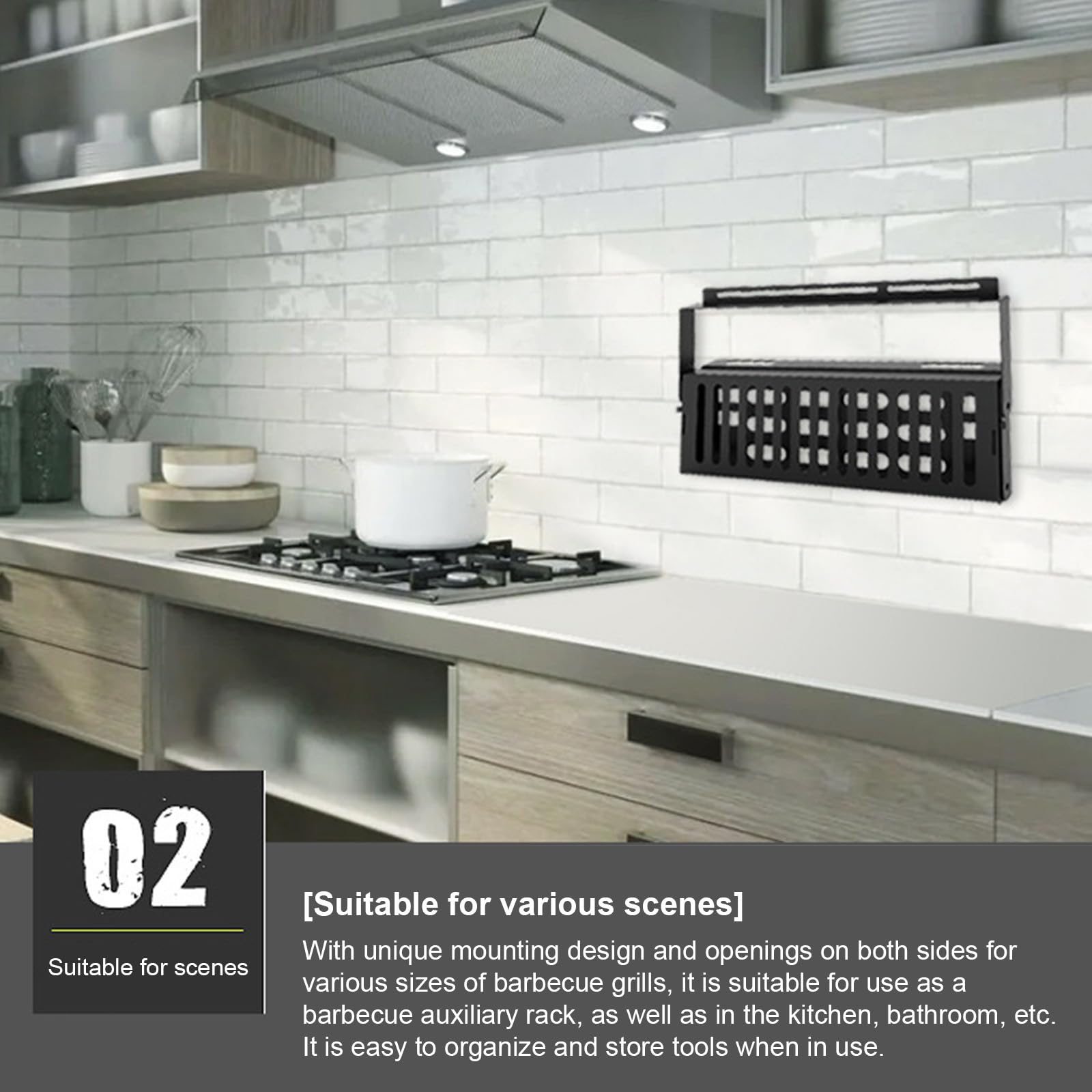 Generico Organizer für Grill, Behälter für Grill, Grillutensilien, für Schaufeln, Handtücher, Gewürze, Utensilien, Ölflaschen und Spatel für den Außenbereich
