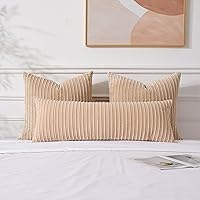 Vista 543 de UGASA - Juego de 2 fundas de almohada de terciopelo a rayas, funda decorativa para cojín con cremallera oculta para el hogar, sofá, dormitorio