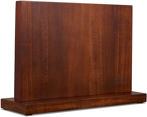 ENOKING Soporte magnético para cuchillos de cocina sin cuchillos, soporte de madera de nogal con potentes imanes para exhibición y almacenamiento de