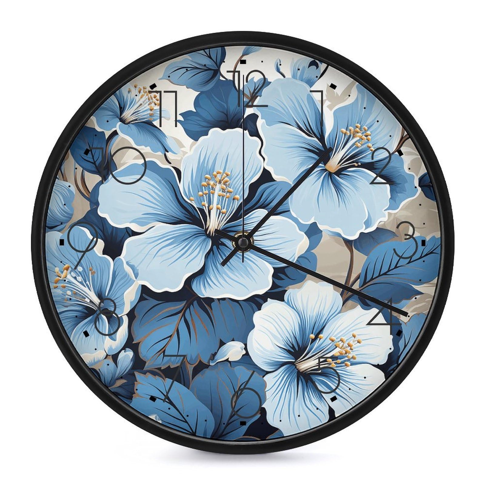 Horloge murale ronde decorative a piles silencieuse et sans tic-tac motif moderne 25cm