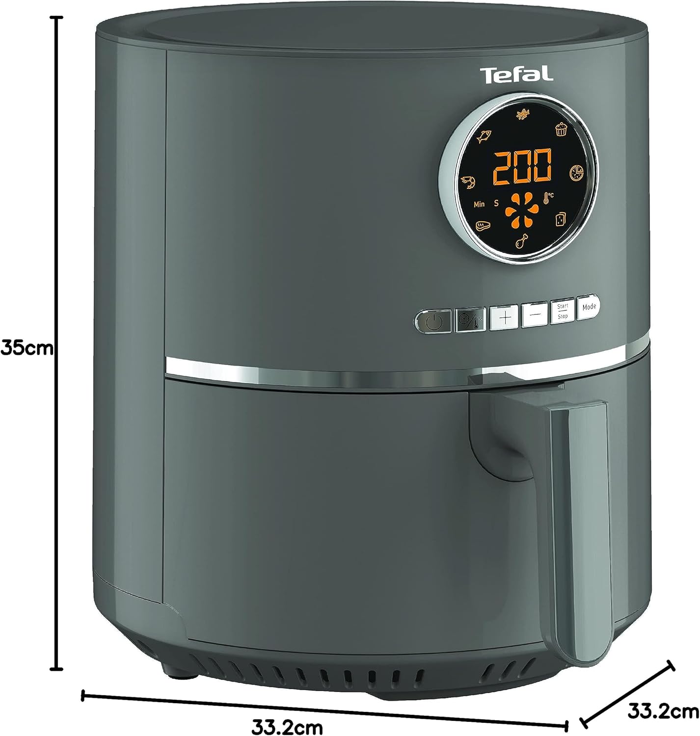 Tefal EY111B Airfry Ultra Digital - Friggitrice ad aria calda | 4 opzioni di cottura (friggere, arrostire, grigliare, cuocere) | Capacità: 1,2 kg | temperatura regolabile | timer, grigio Tefal EY111B Airfry Ultra Digital - Friggitrice ad aria calda | 4 opzioni di cottura (friggere, arrostire, grigliare, cuocere) | Capacità: 1,2 kg | temperatura regolabile | timer, grigio