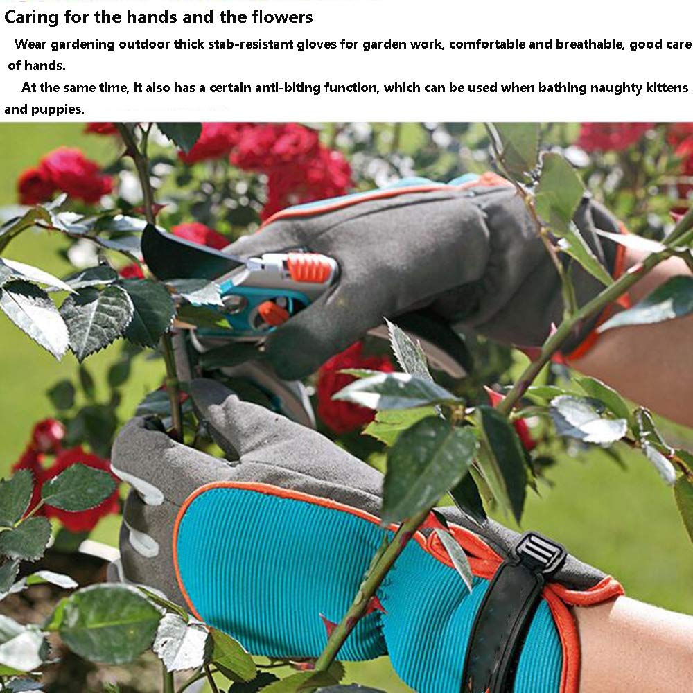 Guanti Da Giardinaggio, Guanti Da Lavoro, Guanti Da Giardino Antiscivolo Da Lavoro Di Sicurezza Guanti Da Potatura Da Giardino Con Cespuglio Di Rose Ispessiti E Antiforatura (Color : Black+Blue+Gray,