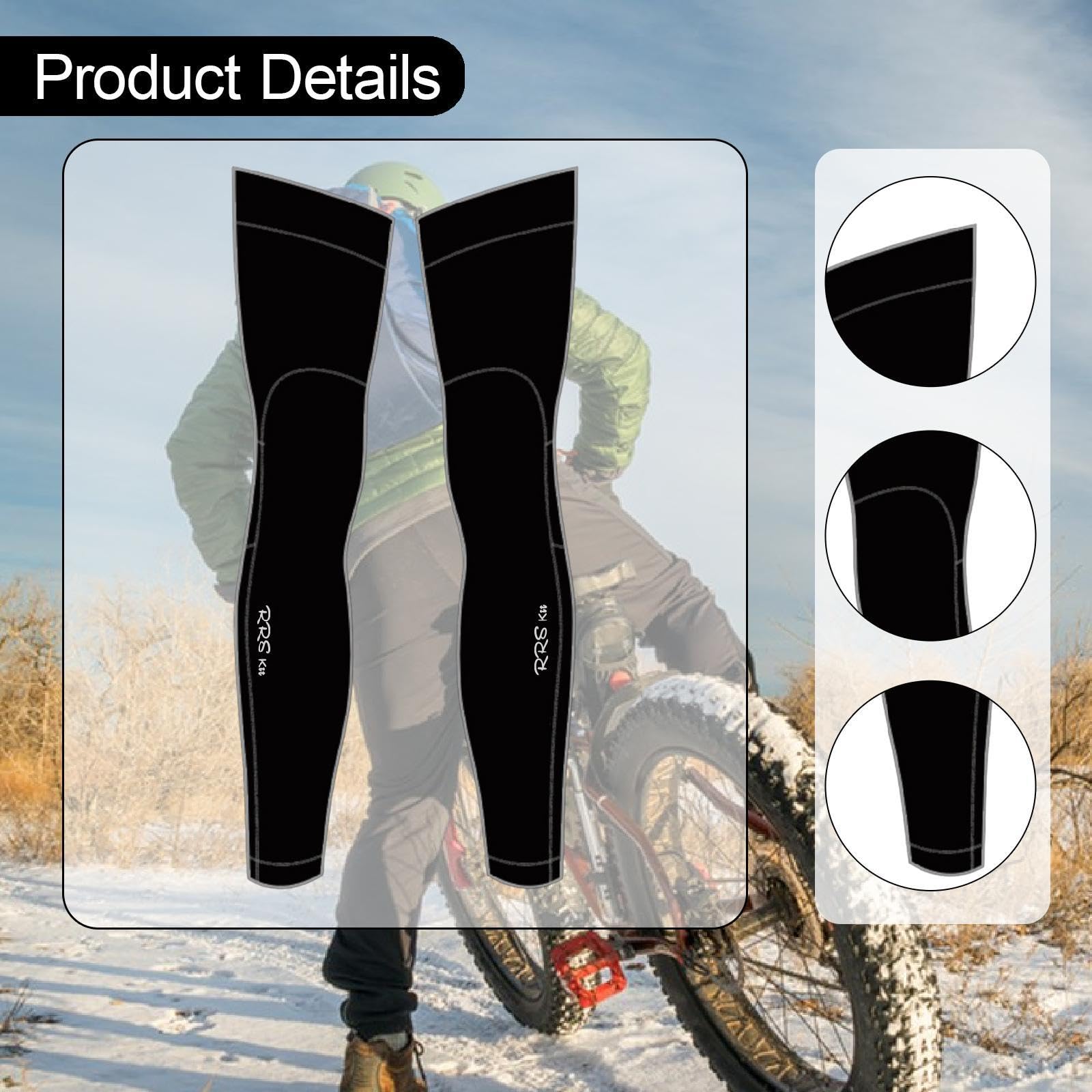 1 Paire Jambières Cyclisme Polaire Chauffantes Manches Longues Ergonomiques Respirantes Nonslip pour Sportif Adaptées à La Course Vélo Entraînement Ex, L