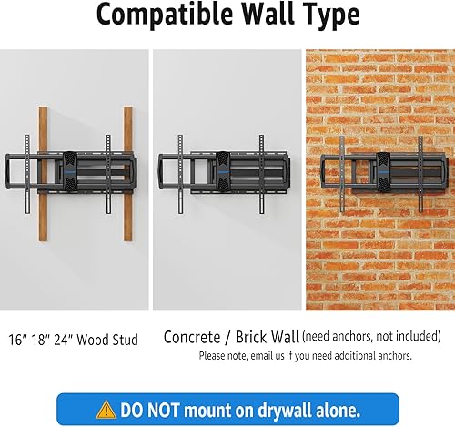 Miniatura 8 de MOUNTUP MU0059 - Soporte de pared para TV de brazo largo con extensión de 40 pulgadas, soporte de movimiento completo para televisores de 42 a 90