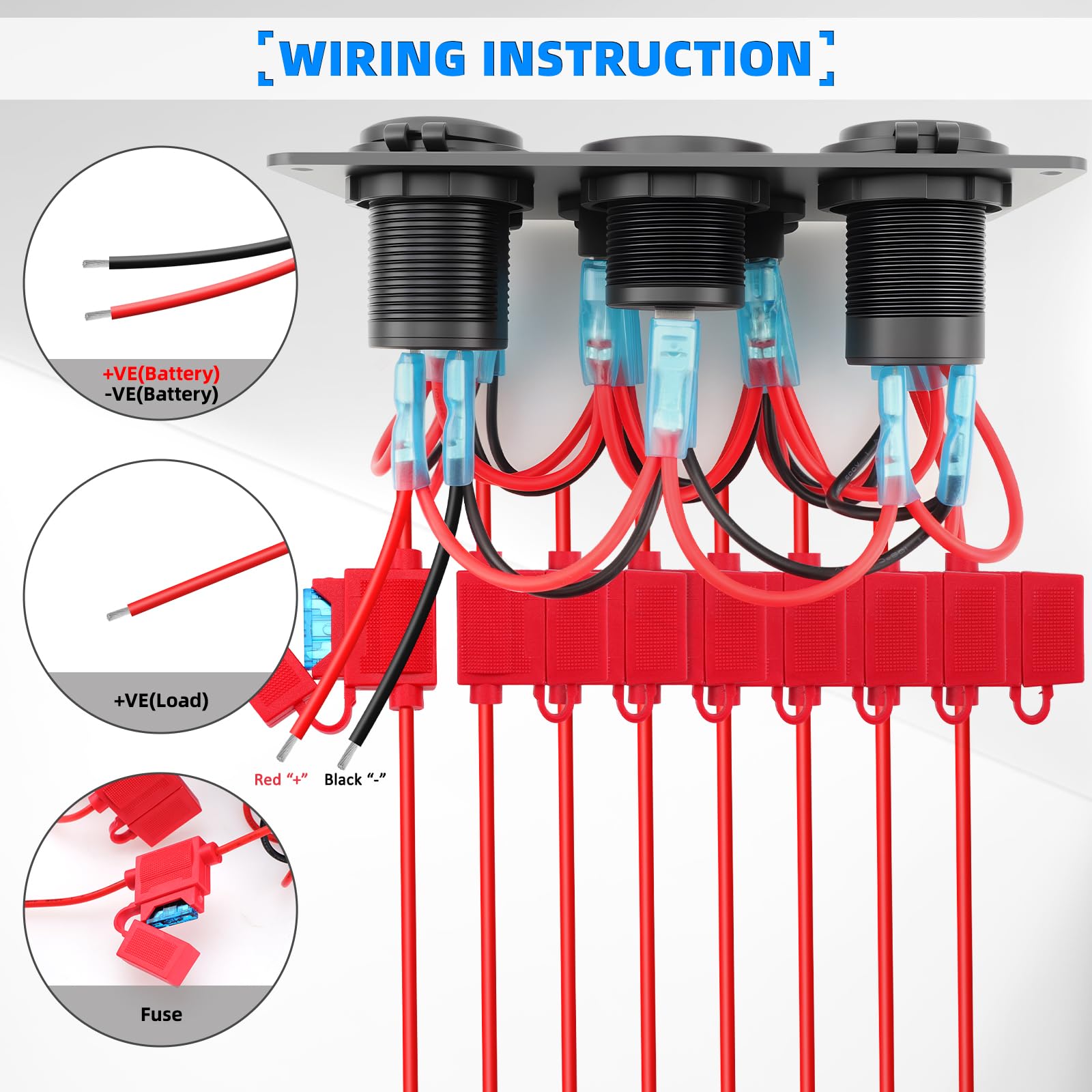 Pannello Interruttori 12V - 3 Gruppi, A Bilanciere, Per Auto, Barca E Camion - Foto 6