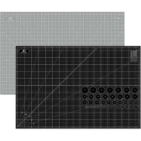 Headley Tools Durable Double-Sided Self Healing Cutting Mat - Property Help Mat Re-Heal Itself;Made of Durable 5-Ply Material .Rotary Mat Size: 24 x 36 inches (A1).Grey/Black
