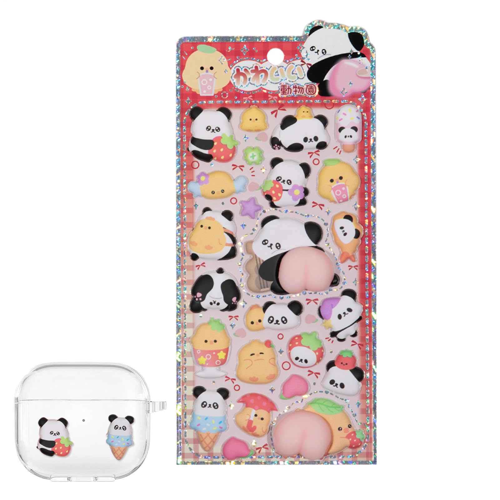 Adesivi 3D per Bambini Panda - Decalcomanie Animali per Quaderni, Custodia Telefono, Scrapbooking
