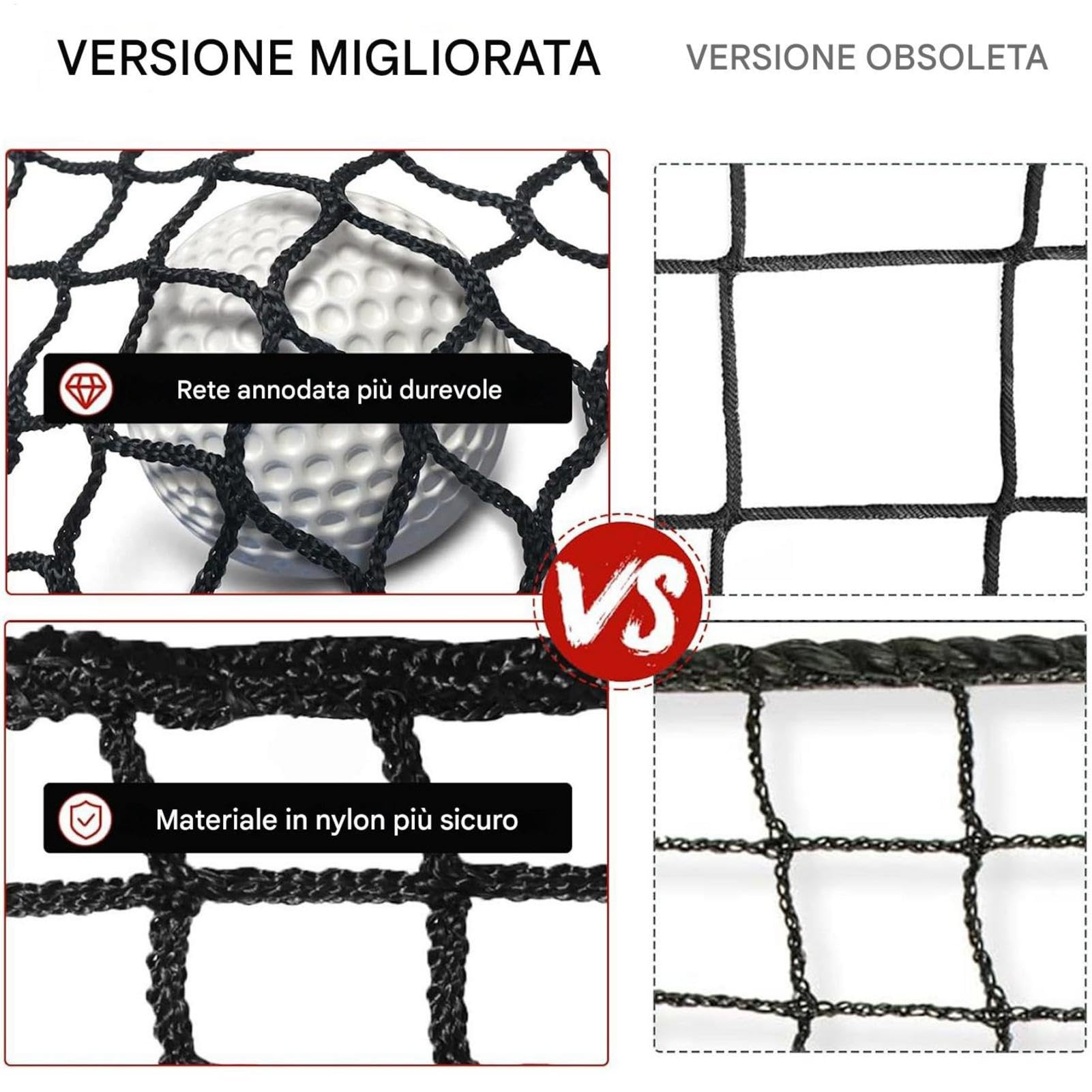 Rete da golf all'aperto, rete da golf indoor | 3x da golf palla da golf estenza di pratica,Guida a rete, rete da chipping di hockey, simulatore per esterni, pesante per il giardino esterno