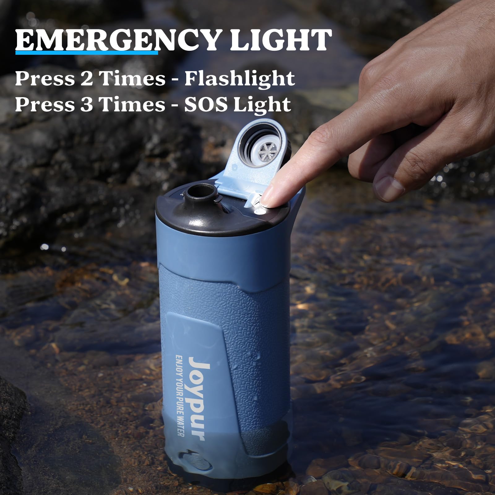 Elektrische Wasserfilter Flasche, 650mL | Trinkflasche mit Filter, Outdoor Survival, Tragbar, Für Camping Wandern
