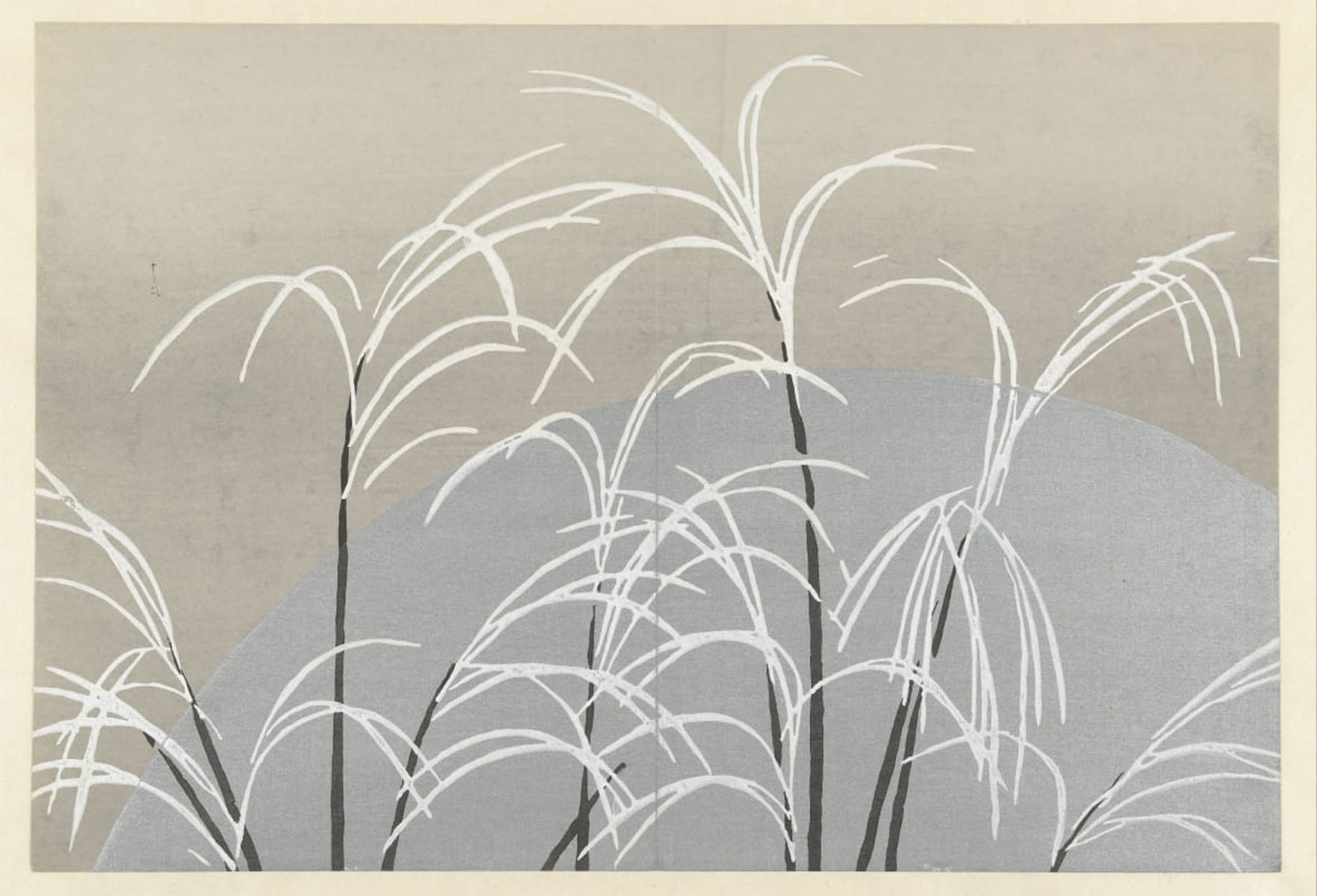 ARTXLXXBN Famous Painting Canvas Artwork Graffiti Print Moon and Grasses by Kamisaka Sekka Portrait Canvas Image for Home Decor 60x90cm
