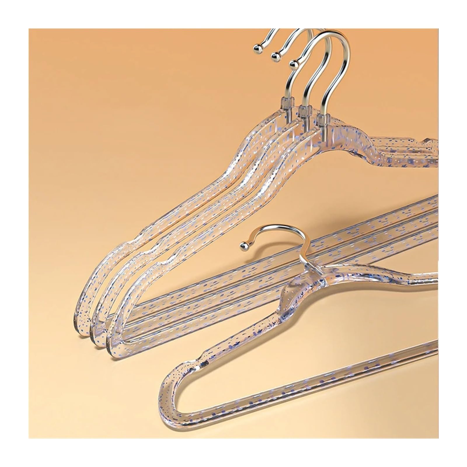 TXGJWRA Coat Hangers 2Pc Transparent Acrylic Clothes Hanger Racks Wardrobe Hangers Clothes Drying Rack Clothing Hangers Closet Wardrobe,Blue