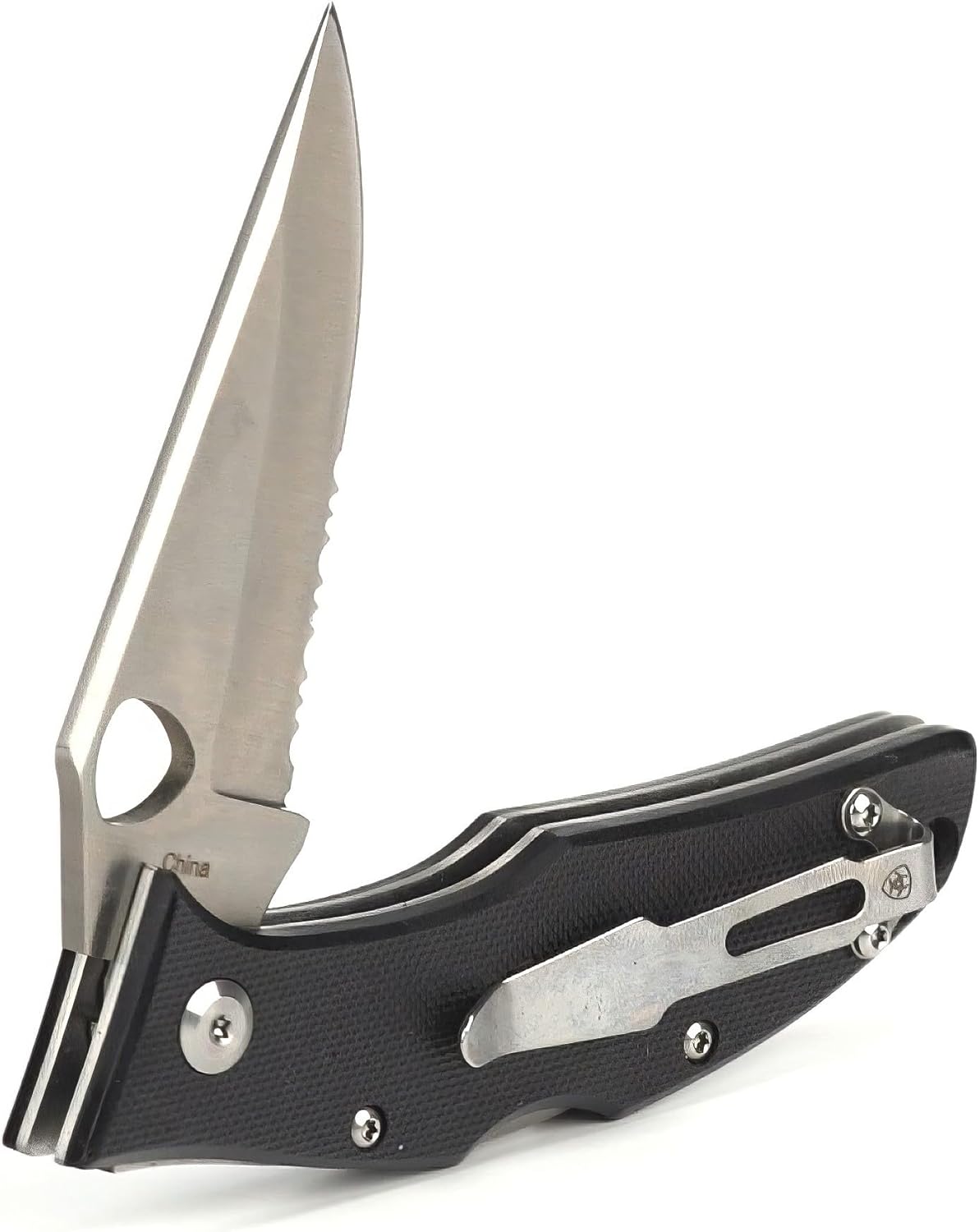 ARIAT Mexico Logo Hybrid Blade Folding Knife, Black, 3" Blade (Medium)