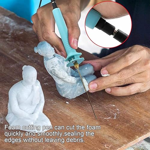 Miniatura 2 de Cortador de espuma eléctrico de alambre caliente, cortador de tablero de espuma de 3.9 in con soporte, cuchillo caliente de 18 W, bolígrafo de corte