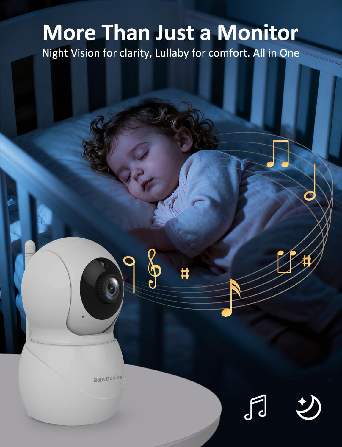 Baby Monitor with Camera and Audio - 6'' IPS Touch Screen with Photo & Video Recording, Night Vision Baby Monitor No WiFi, 30H Battery & Temp Sensor, VOX, 1000ft, for Home and Travel