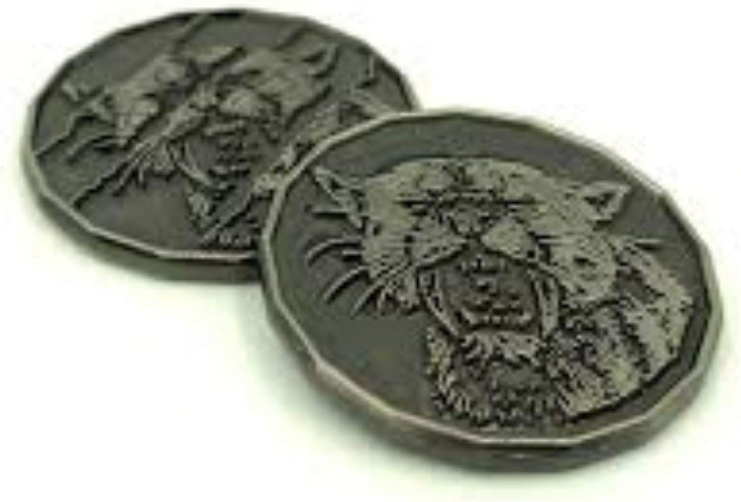 Dice Dungeons Feline Monster Coin Token Pack (5 Pack) for D&D Play Token Pack Token Monster Games Collection Tiger & Cat Style Token Packs Cat Printed Tokens Gift