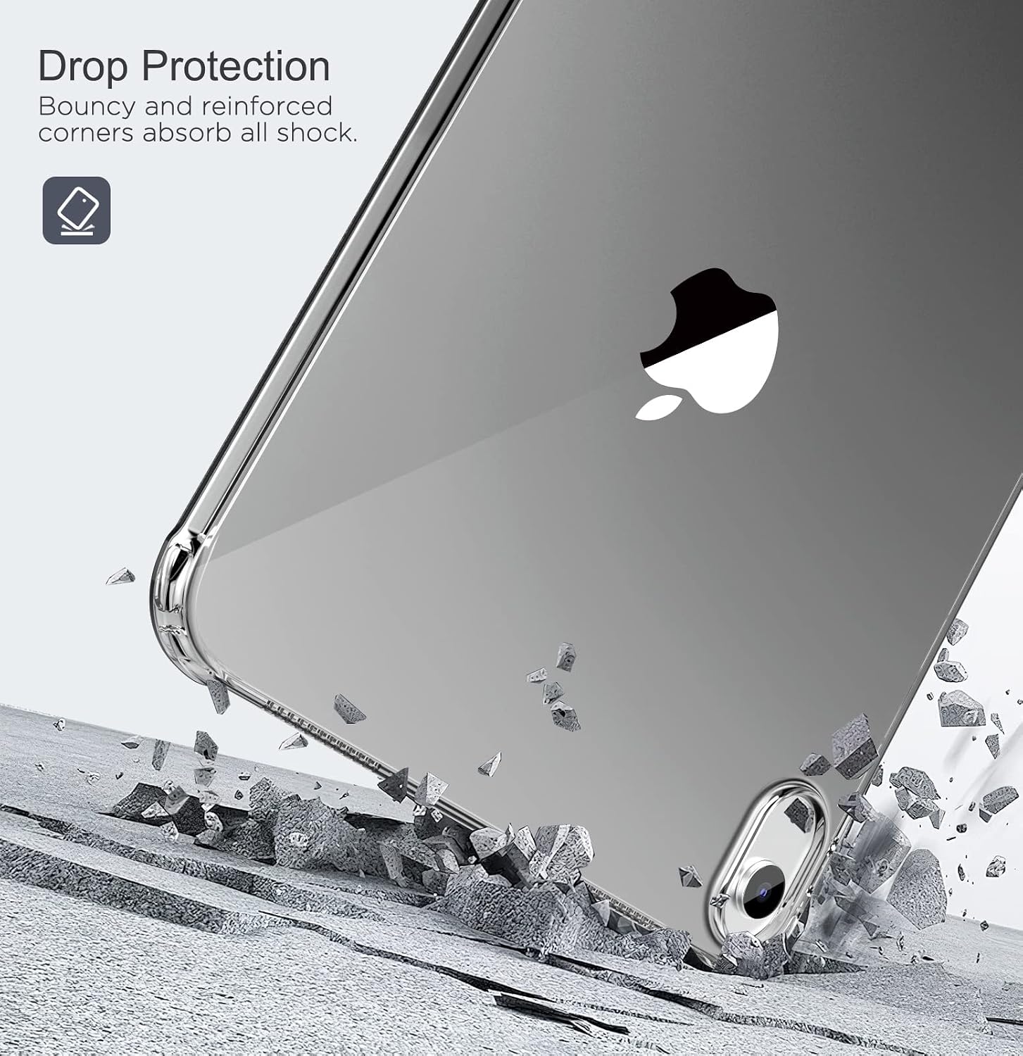 MoKo Clear Case for iPad (A16) 11th Generation 2025 11-inch/10th Generation 2022 10.9 inch, Lightweight Soft TPU, Anti-Scratch Ultra Clear Tablet Cover, Shockproof Impact Resistant, Black