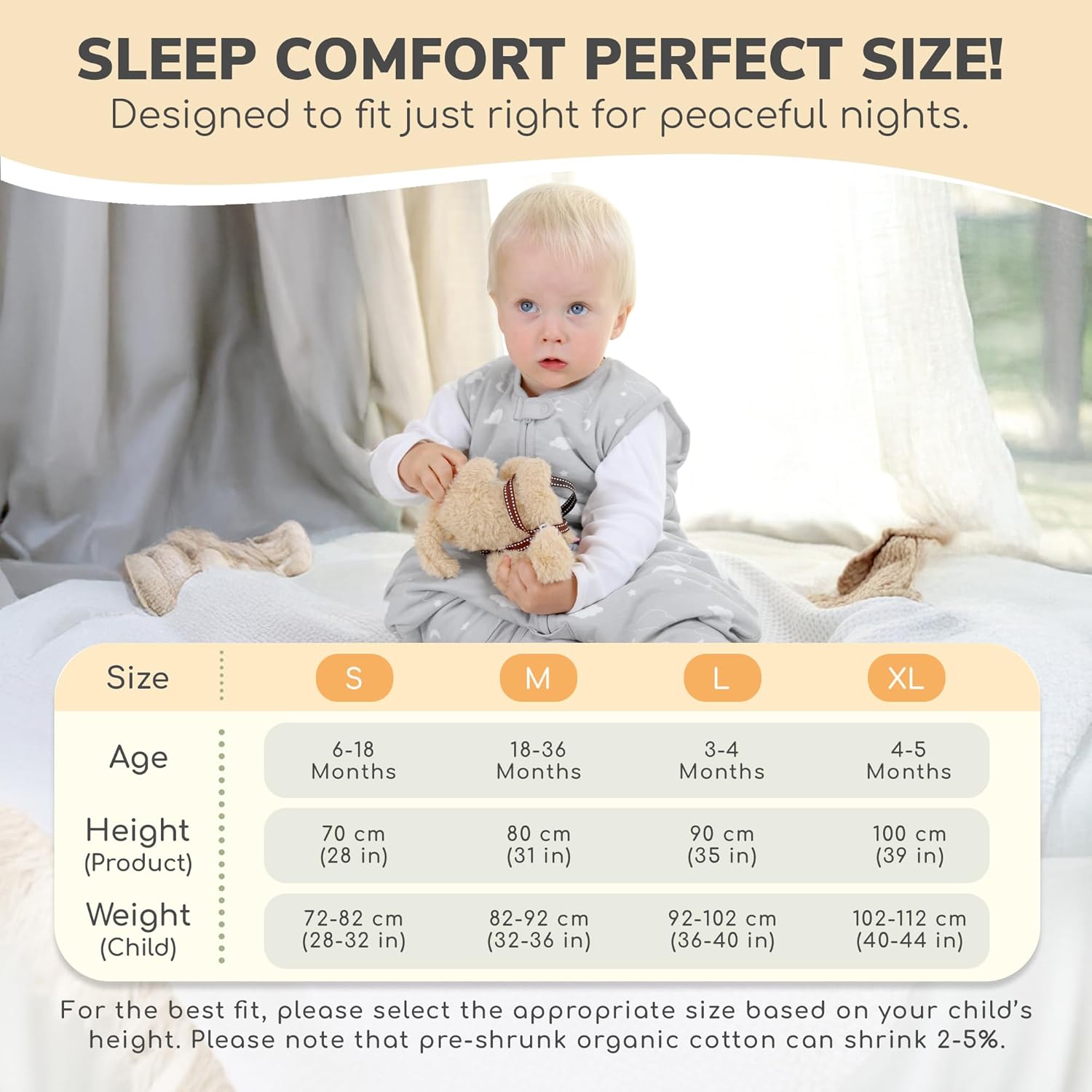 Mama Cheetah Toddler Sleep Sack with Feet in 1.0 Tog Organic Cotton for Boys and Girls, Baby Sleep Bag with Legs and 2-Way Zipper, Early Walker Medium - Image 6
