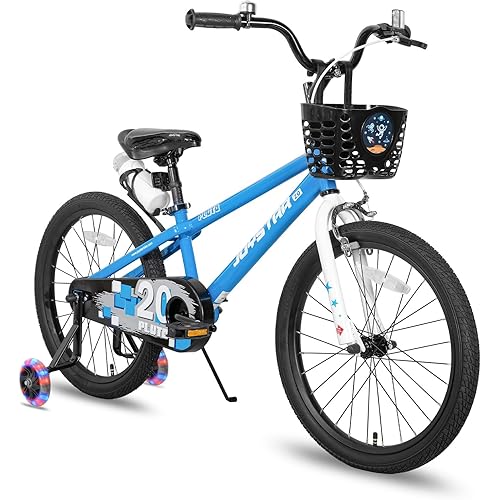 JOYSTAR Pluto 12 14 16 18 20 Inch Kids Bike with Light Up Training Wheels, Kids' Bicycle for Boys Girls Age 3-12 Years, Children Bikes, Multiple Colors