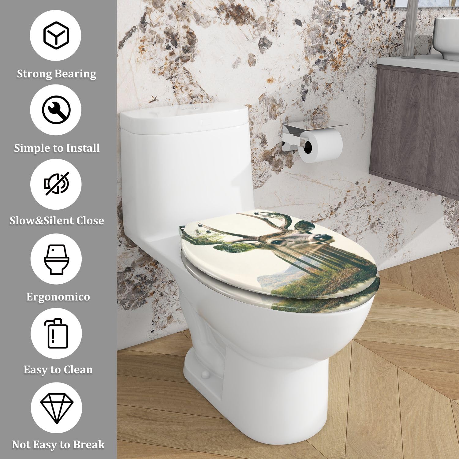 Langer WC-Sitz für Badezimmer