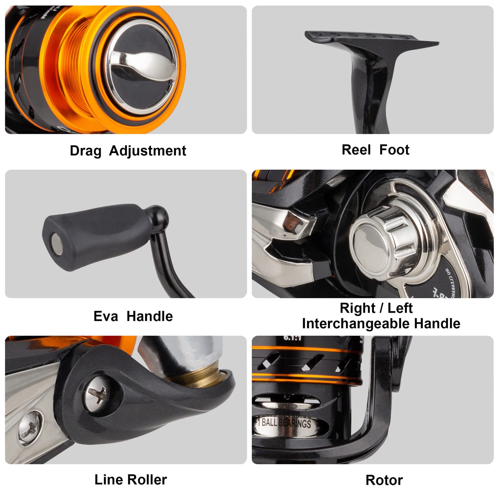 Amazon | スピニングリール スピニングリール 6.1:1 速度比 安定 圧力