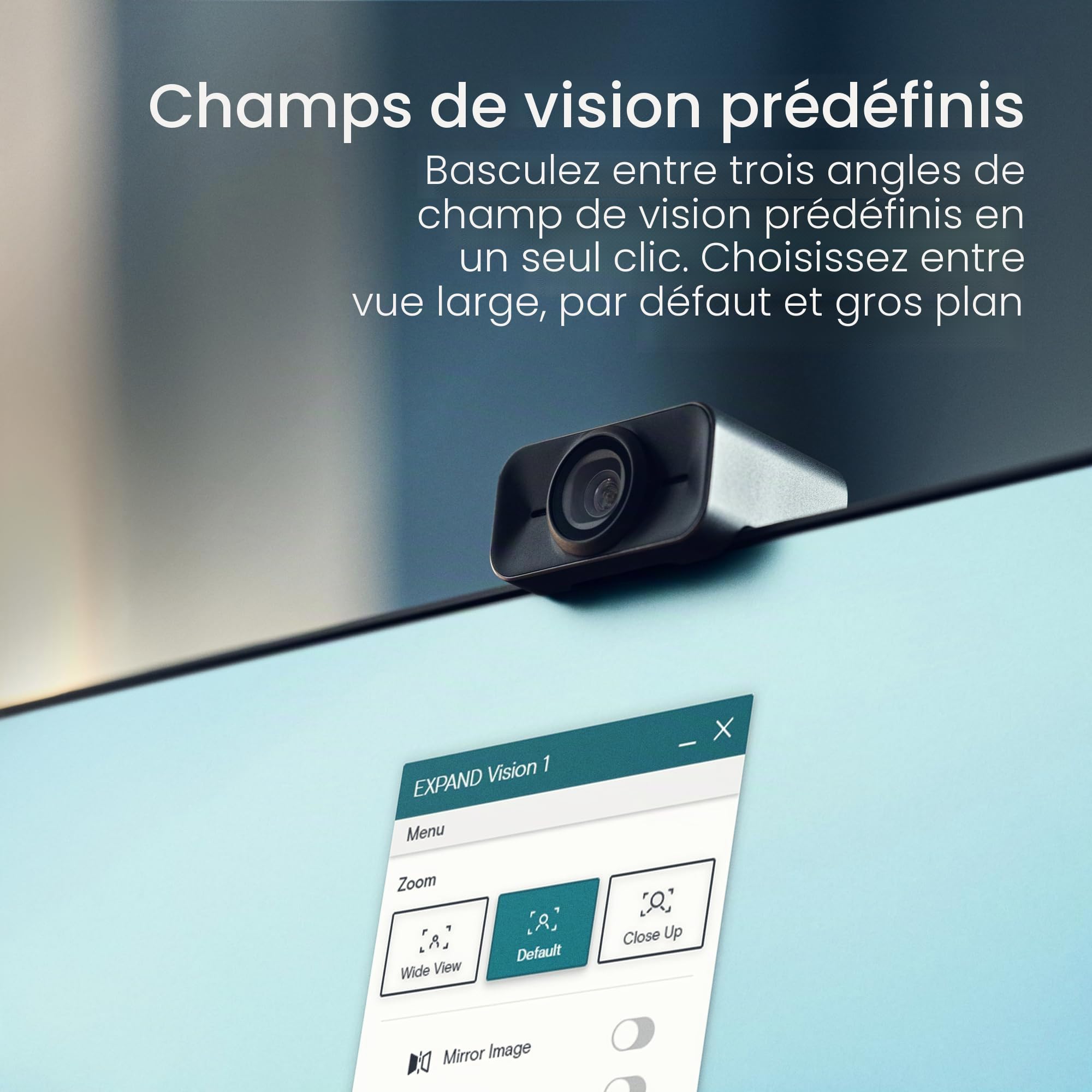 EPOS Expand Vision 1, Webcam USB 4K Microsoft Teams et Zoom certifiée avec Microphone antibruit, Installation Facile, Portable pour PC et réunions, vidéo HD, Webcam pour vidéoconférence et Entreprise