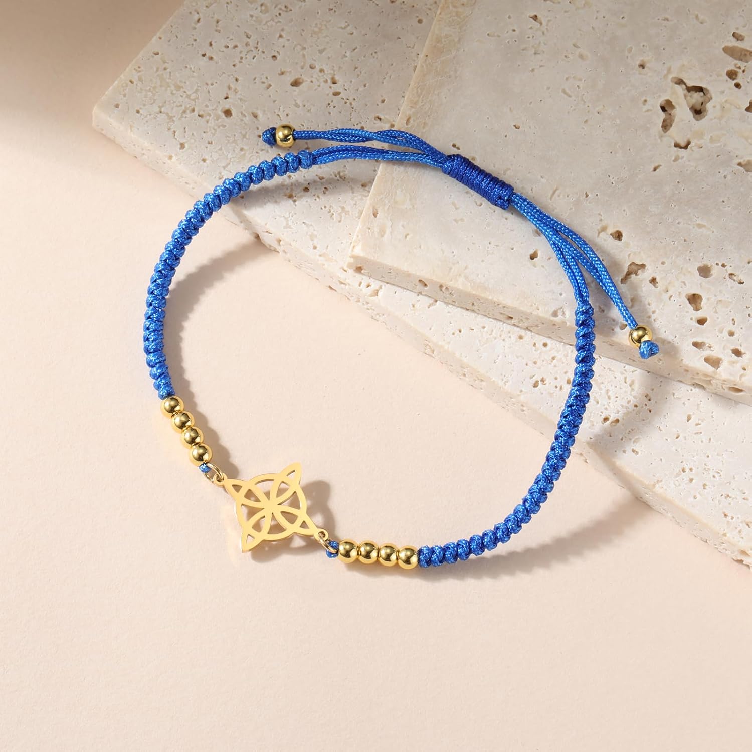 Dreamtimes Trendy Witch Knot Charm Bracelet for Women Celtics Bracelet Wiccan Jewelry Vintage Om Yoga Bracelet Stainless Steel Beads Charm Black Red Blue Purple Rope Bracelets Amulet Witchcraft Jewelry - Image 2