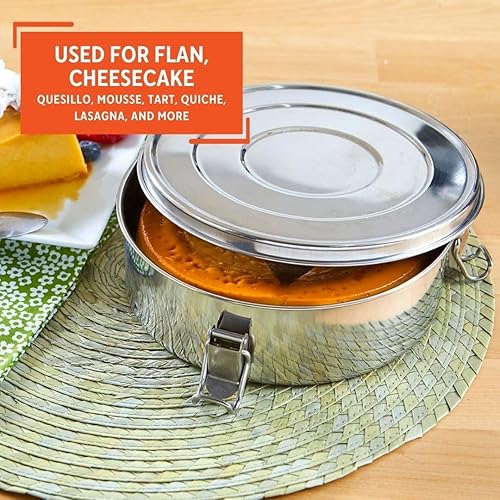 Vista 14 de IMUSA USA PHI-T9220 molde para flan de acero inoxidable, 1,5 cuarto de galón, plateado