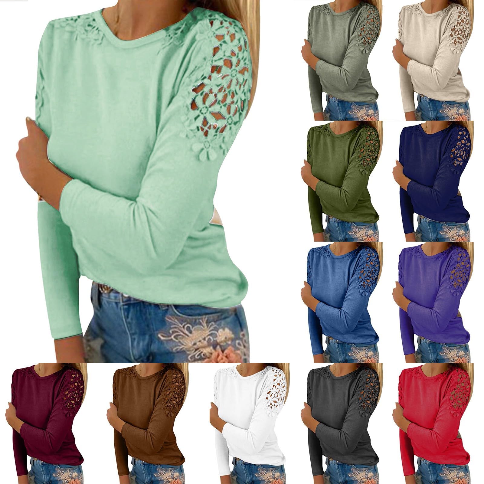 T-shirt Manches Longues Femme Oversize - Coton Respirant - Coupe Décontractée - Tailles Jusqu'à XXXXXL