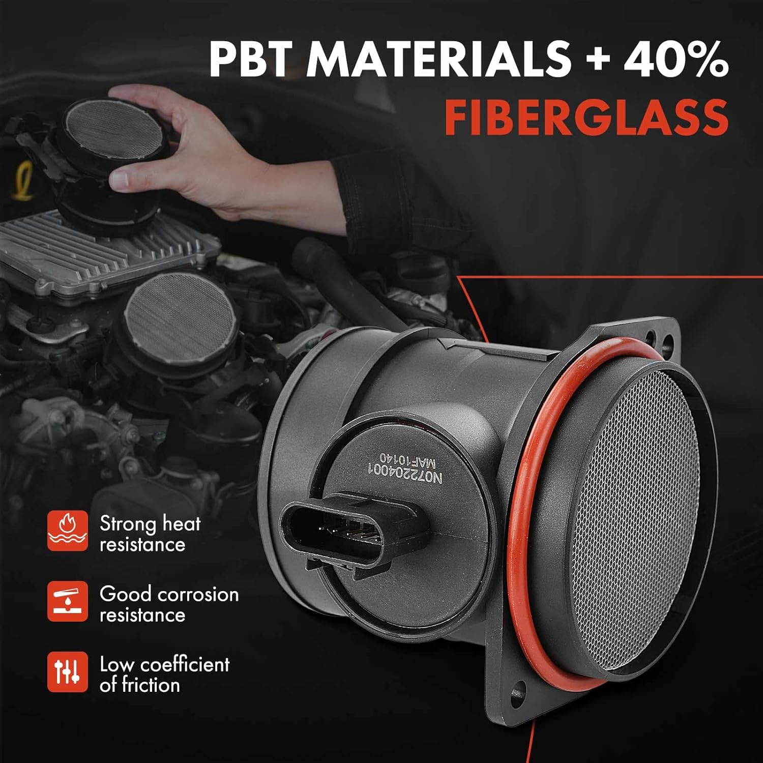 A-Premium Mass Air Flow Sensor Meter [5-Pins] Compatible with Hyundai Azera Entourage Genesis Santa Fe Sonata Veracruz & Kia Amanti Borrego Magentis, Replace# 281103C100, 281643C100