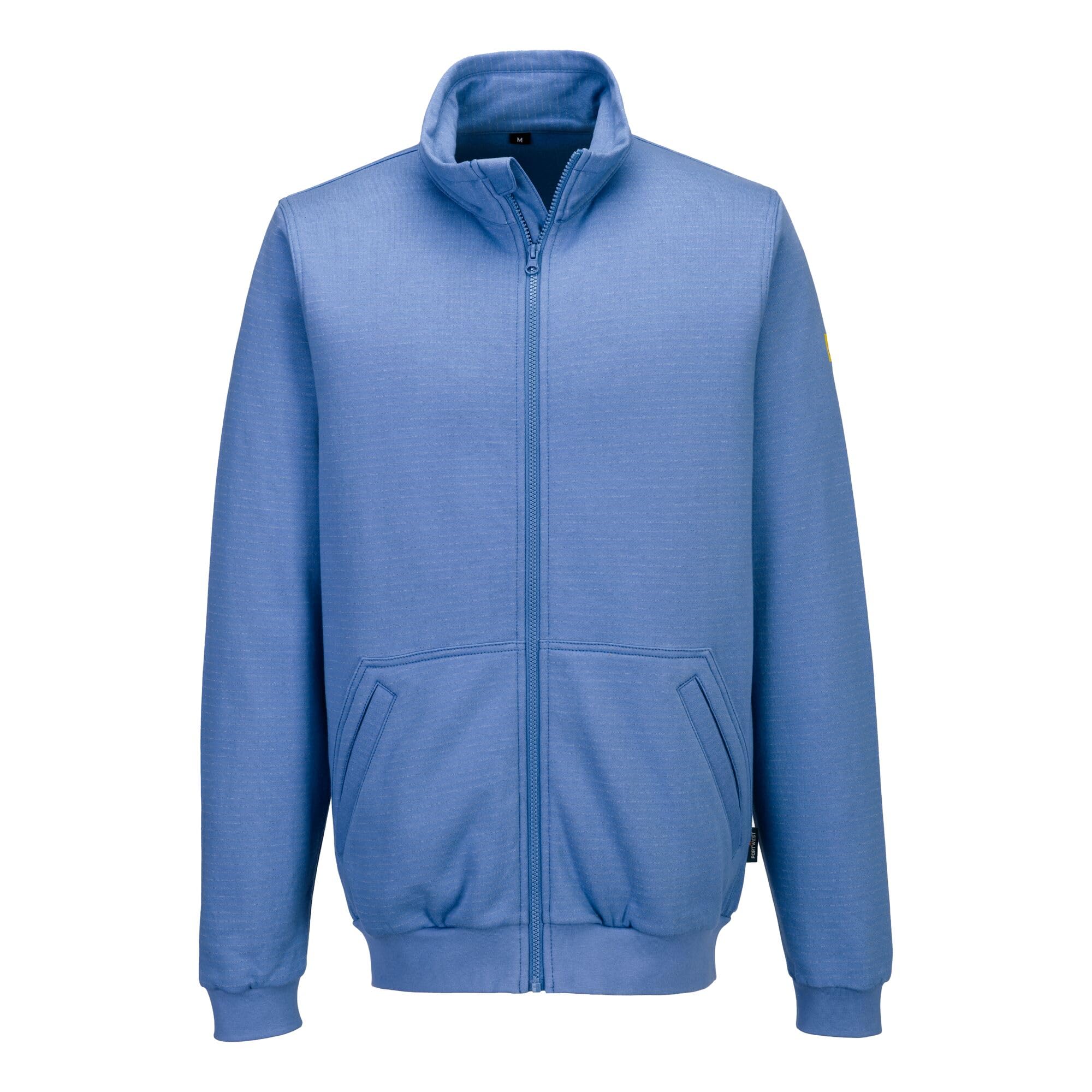 Portwest Indumenti da lavoro di miscela del cotone dello zip pieno della felpa antistatica ESD dello zip AS25 con protezione della fibra del carbonio
