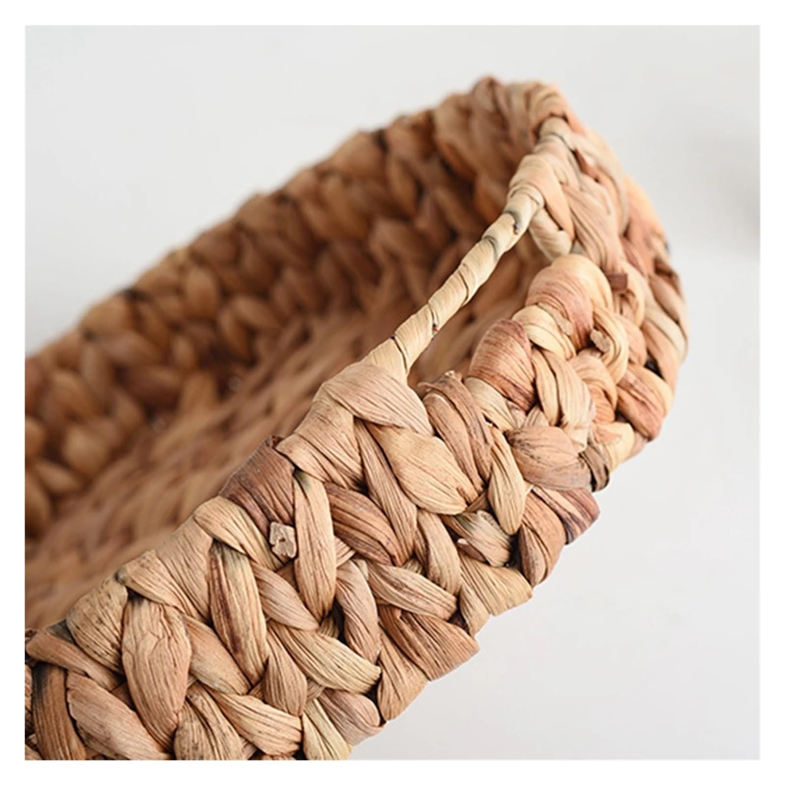 Cesto Portabiancheria Cestino intrecciato a mano for frutta, tè, snack, pane, cosmetici, scatola rotonda, vassoio in bambù intrecciato ad acqua(18CM Bamboo weavn)