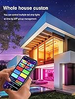 Vista 7 de Tira de luces LED RGB de 200 pies (3 rollos de luces LED de 65.6 pies), luces LED Bluetooth ultra largas con control remoto de voz de aplicación, 28