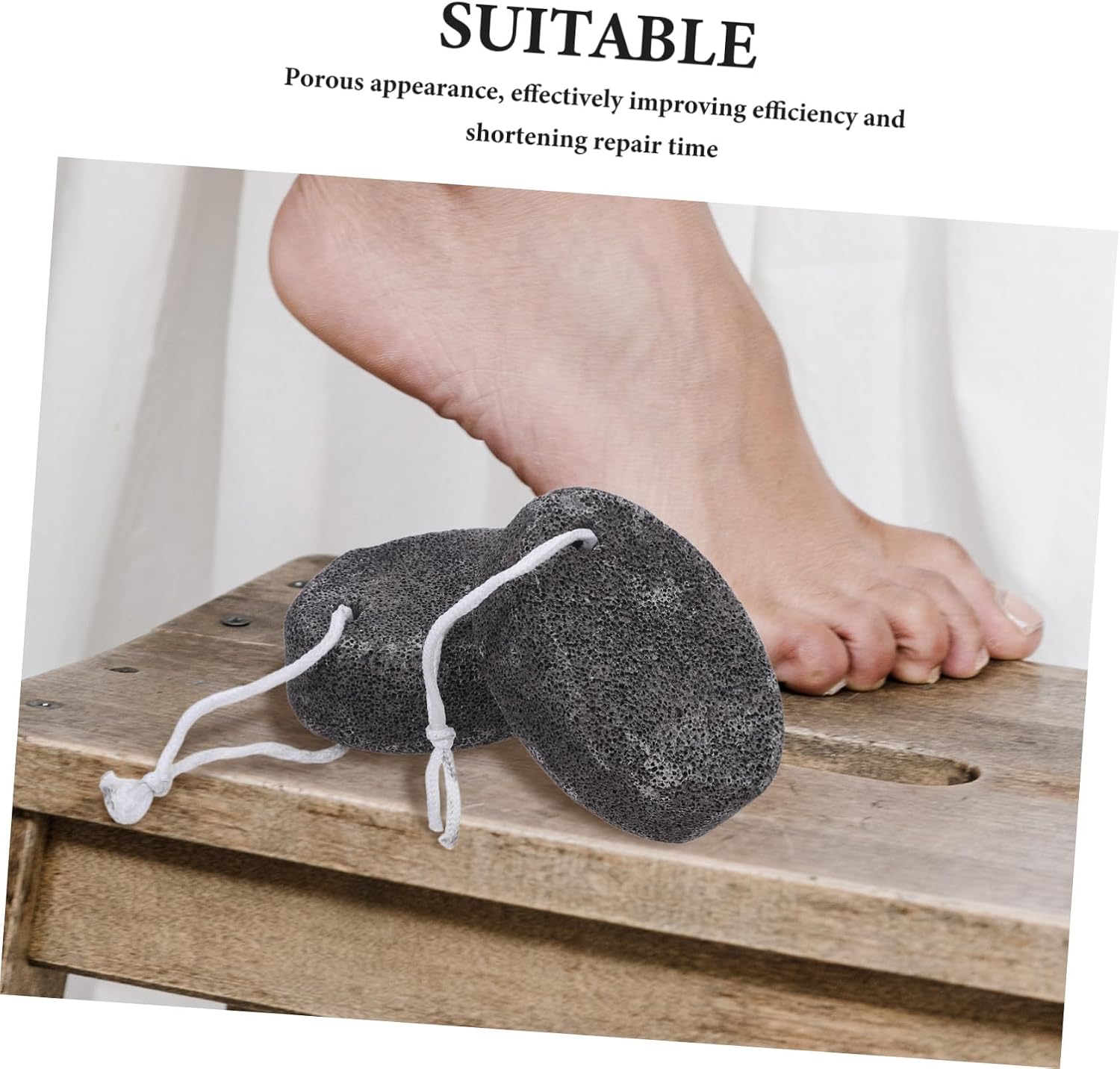 Natural Pumice Stone Double Sided Foot Scrubber for Feet 2pcs Dead Skin Remover Pedicure Tool Stone for Smooth Soft Heels for Home Use