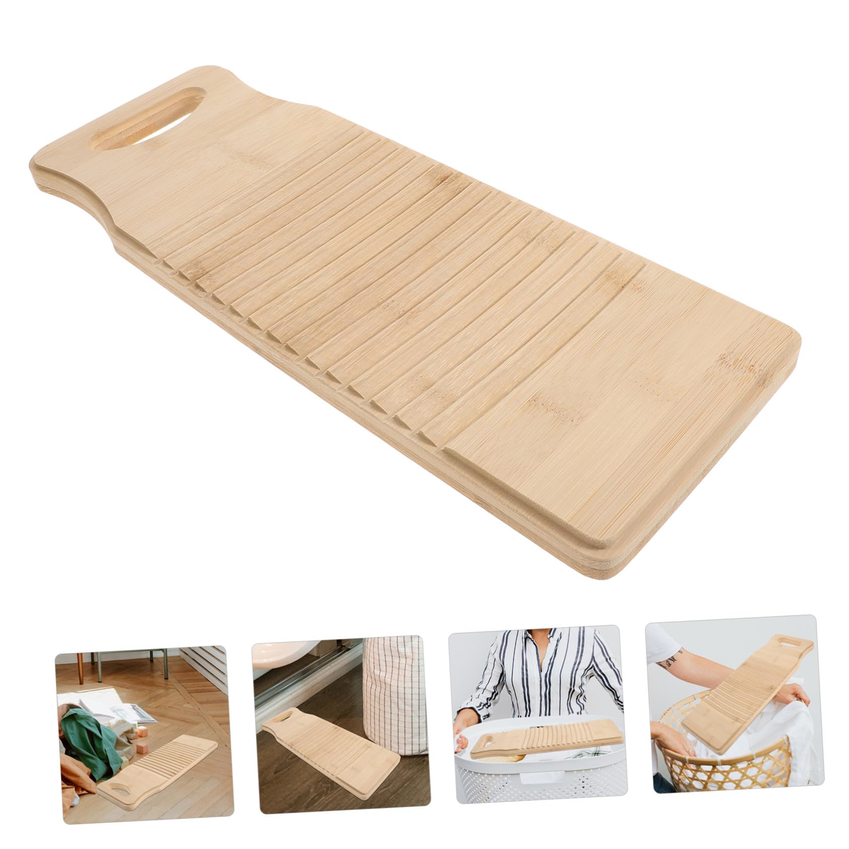 BESTYASH Washboard in Legno Resistente per Bucato Domestico Tavoletta Lavapanni con Superficie Ondulata Design Antideformazione e Idrofobico Pratica e Durevole per Uso Colore Casuale