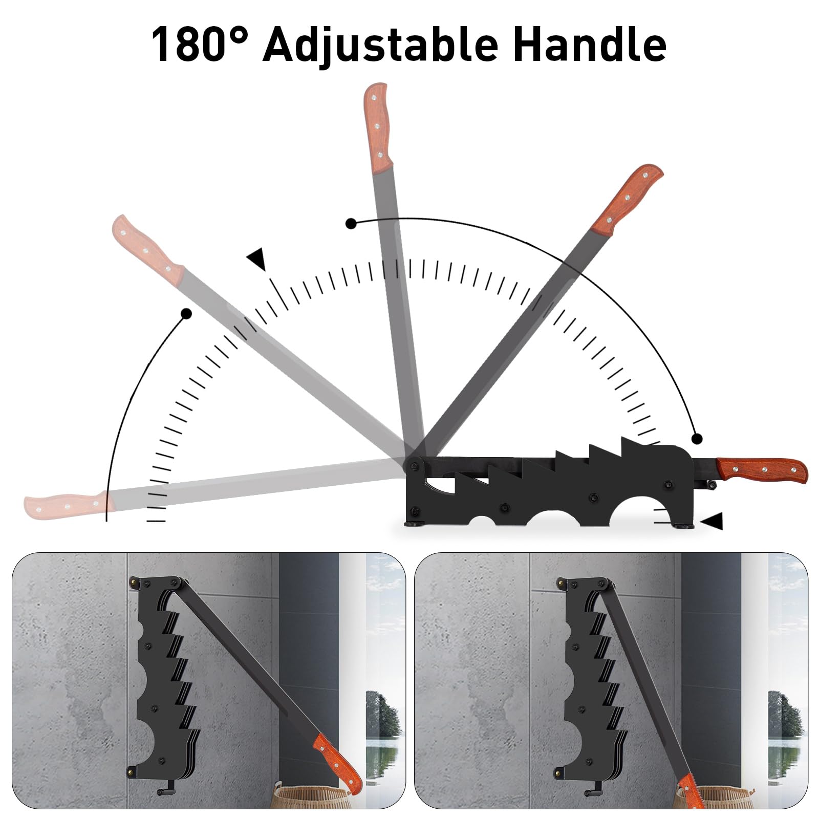 Todeco Fendeuse de Bois de Chauffage Murale, Fendeur de bûches manuel avec gants, Portable pour Maison Cheminée Camping Barbecue Jardin