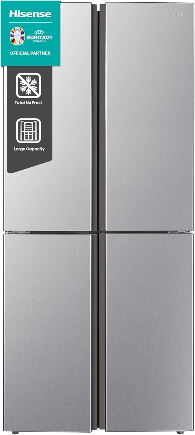Hisense MQ79426SE Frigorifero Americano Quattro Porte, Grande capacità 427 litri, Finitura Argento, Total No Frost, Classe E, Illuminazione LED, Sistema Multi Air Flow, Holiday mode Classe E 427 litri Inox - Immagine 1