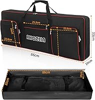 Vista 2 de AKOZLIN Funda suave para teclado de 49 teclas, funda para teclado de 49 teclas, funda para teclado de piano con asa y correas ajustables y bolsillos