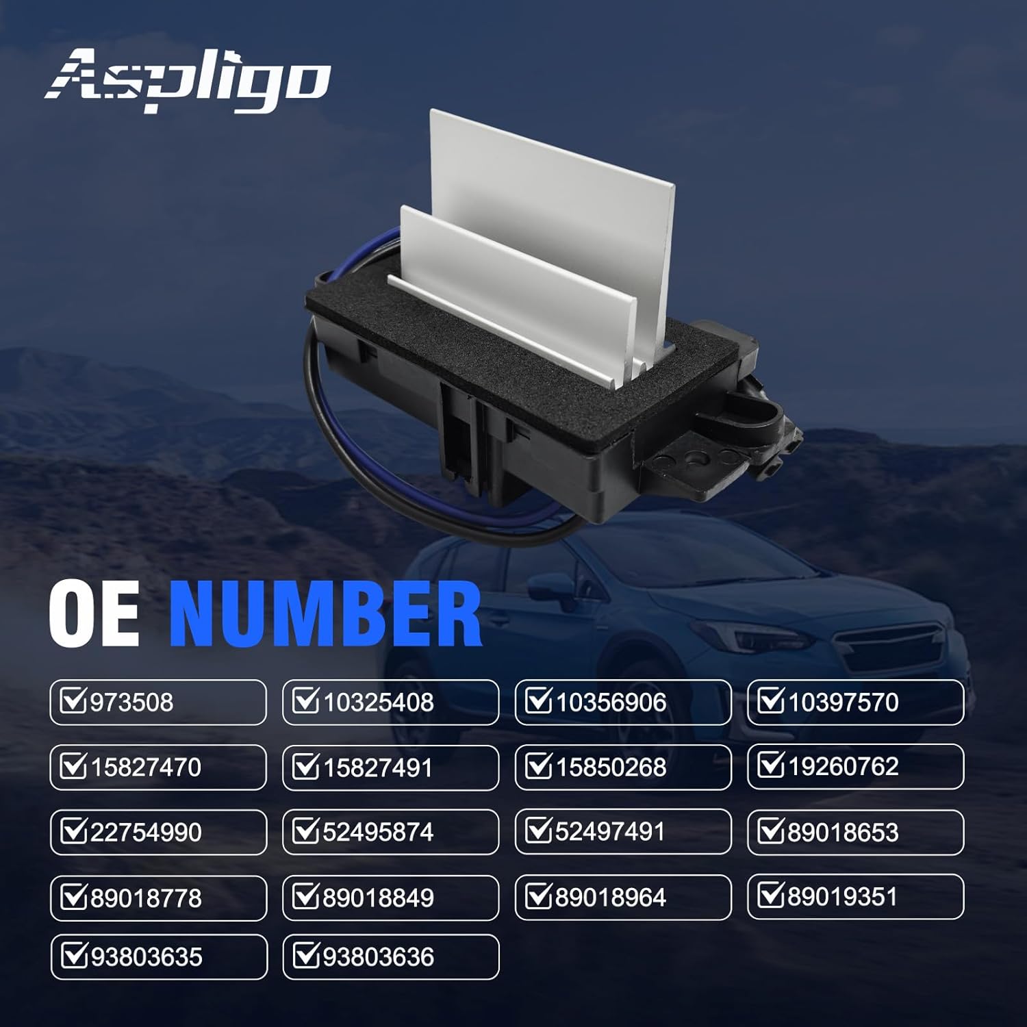 973-508 AC Blower Motor Resistor Fit for Buick Lacrosse,Rainier,for Chevy Impala Limited,Silverado 1500 2500 3500,for Cadillac Escalade ESV EXT,for GMC Sierra 1500 10325408,10356906