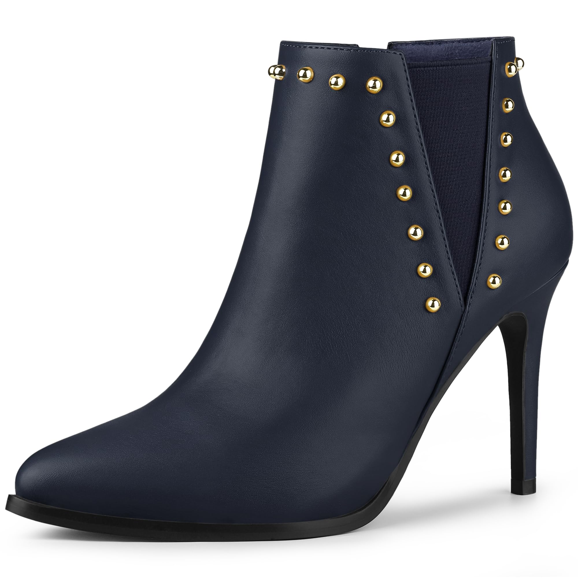 Allegra K Womens Pointed Toe Stiletto Heels Heel Chelsea Ankle Boots