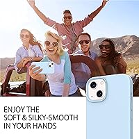 Vista 8 de Telaso Funda compatible con iPhone 13, silicona líquida de gel suave para iPhone 13, funda delgada con forro de microfibra a prueba de golpes, Azul