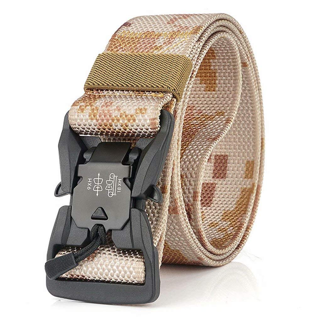 THMY Men's Camouflage military Belt,Tactical Belt Adjustable Nylon Belt Ideal for Equipment Belt, Daily Belt, Work Belt/125cm