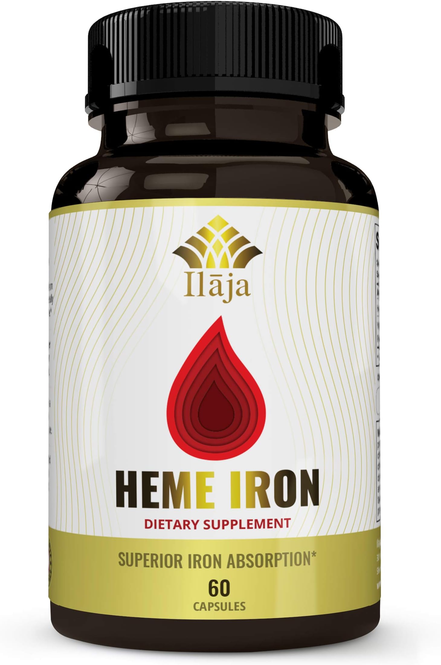 ILAJA Heme Iron Deficiency & Ferritin Supplement – Helps in Absorption & Easy Consumption for Women, Teens & Pregnancy - 1 Pill = 6oz - 1 Month Supply